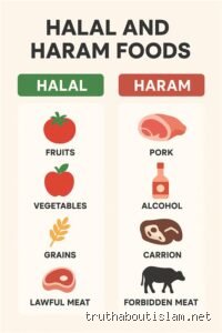 What are four haram foods in Islam?