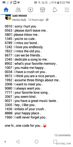 What are some secret love codes?