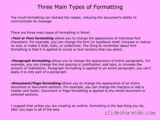 What are the 4 types of formatting that actually shape our digital world?