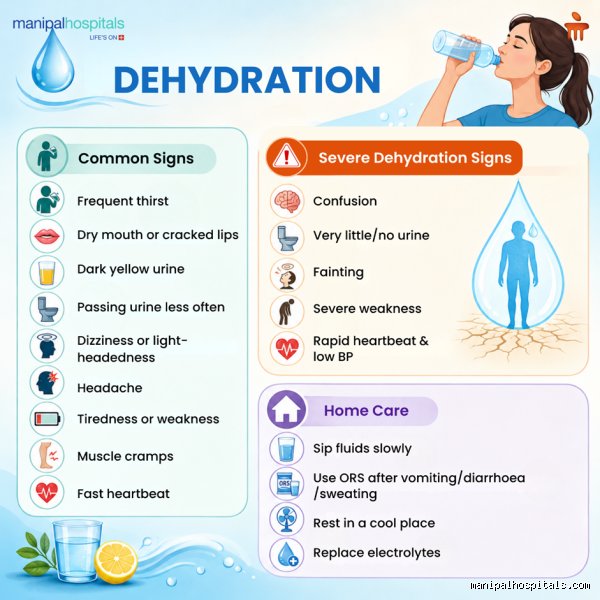 What helps dehydration immediately?
