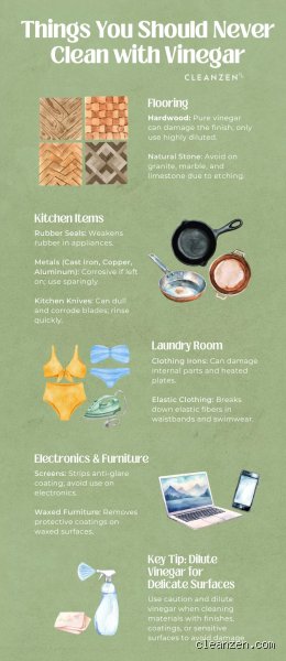 What not to clean with vinegar?