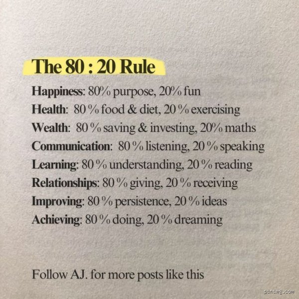 What is the 80/20 rule for mental health?