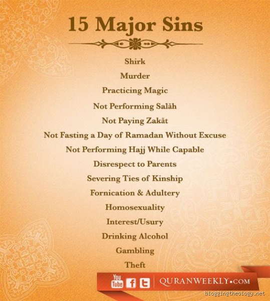 What are the top 3 biggest sins?