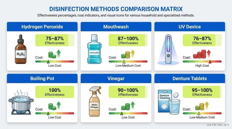How long should I let my toothbrush sit in hydrogen peroxide to safely sanitize it?
