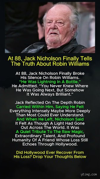 What did Jack Nicholson say about the death of Robin Williams?