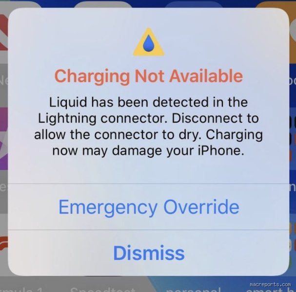 What happens if I press emergency override on my iPhone?