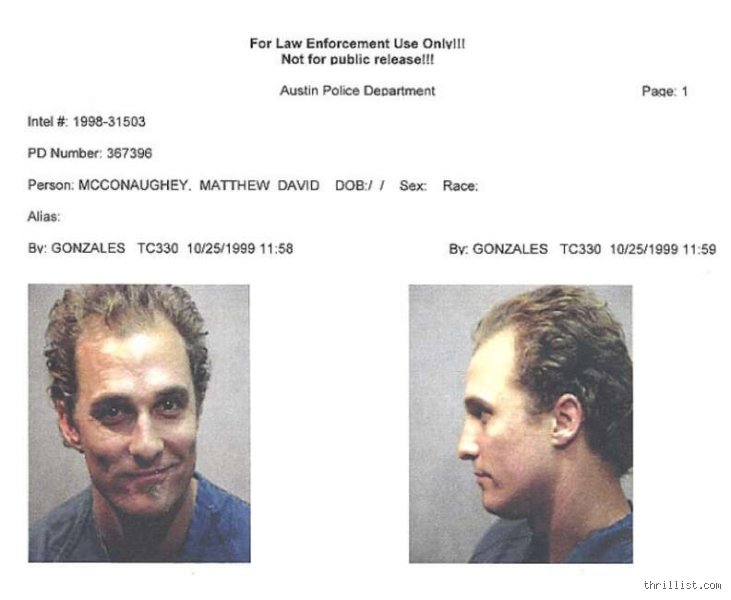 What Was Matthew McConaughey Charged With During His Infamous 1999 Arrest?