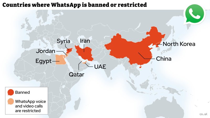 Which countries blocked WhatsApp? The global map of digital walls