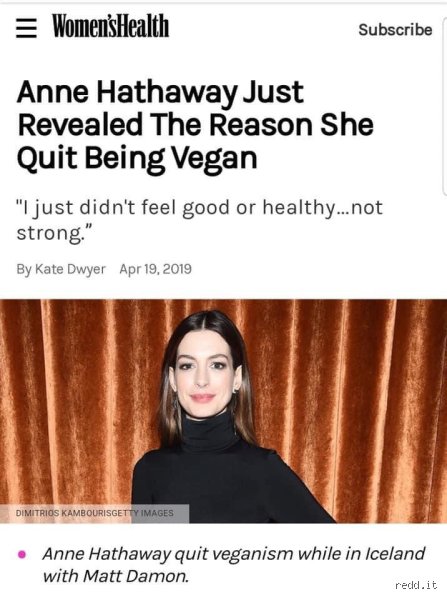 The Icelandic Salmon That Broke the Spell: Why Did Anne Hathaway Stop Being Vegan?