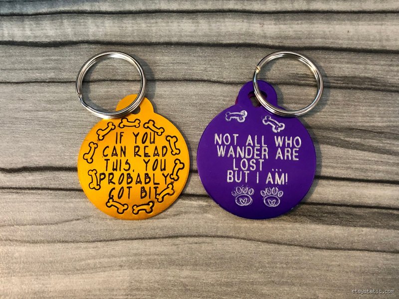 What are some cute sayings to put on dog tags?