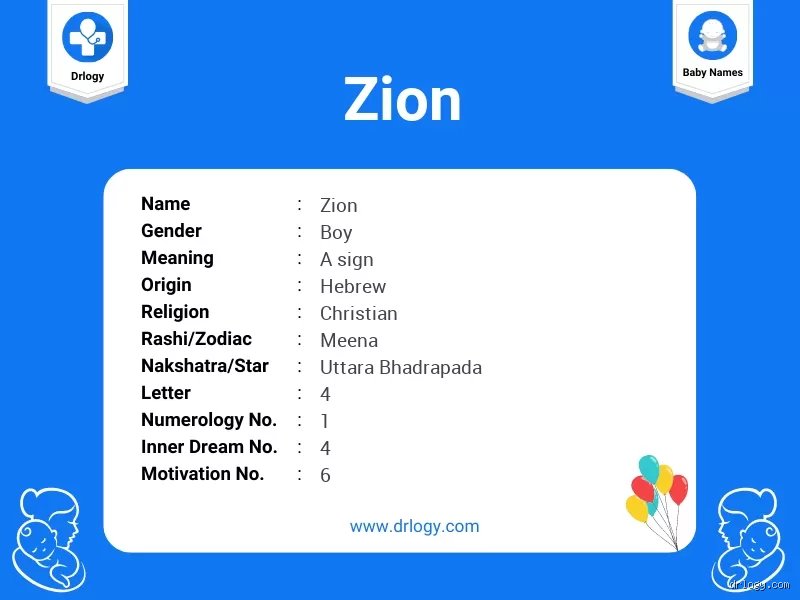 Can You Name a Girl Zion?