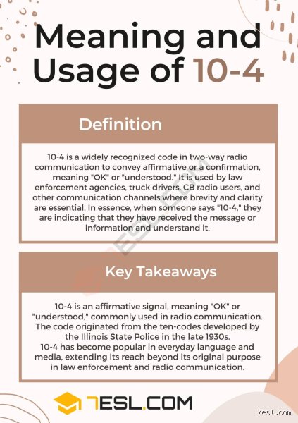 Why does 10/4 mean copy?