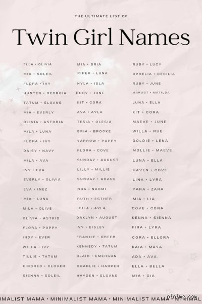 Double the Joy, Double the Choices: What Are Cute Girl Twin Names That Actually Sound Good Together?