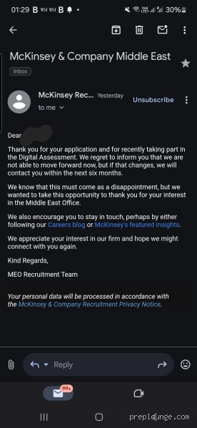 Does McKinsey send rejections?