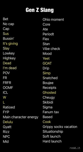 What is gen z slang for money?