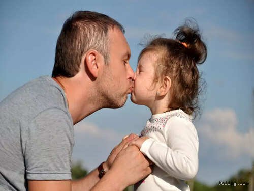 Where should a father kiss his daughter?
