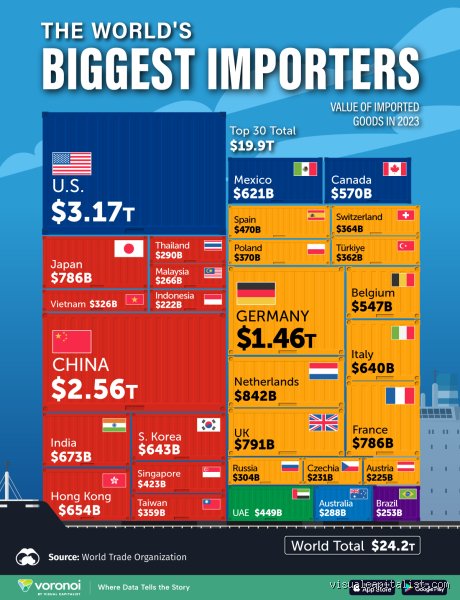 The Massive Consumer: Which Country Imports the Most Goods in the Global Economy?