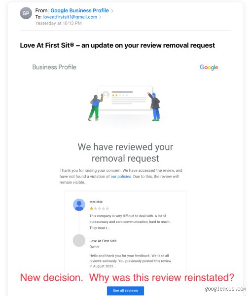 Why was my Google review removed?