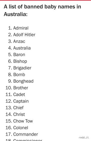 Which names are forbidden?