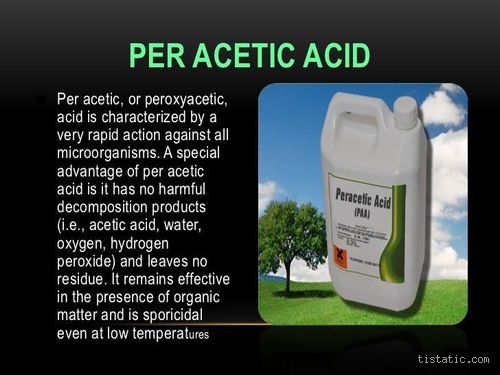 What is the function of peracetic acid in modern industrial sanitation and processing