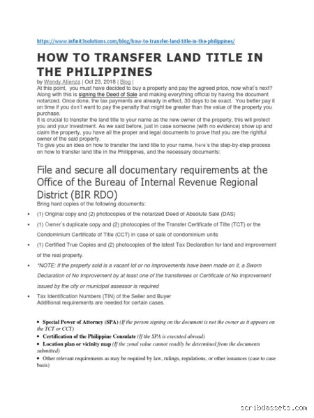 How to transfer an agricultural land title in the Philippines?