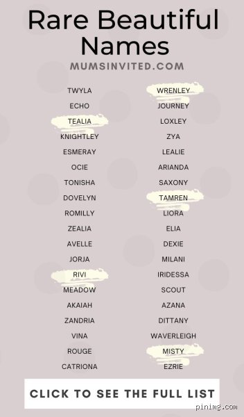What Is a Rare But Pretty Girl Name That Stands Out Without Trying Too Hard?